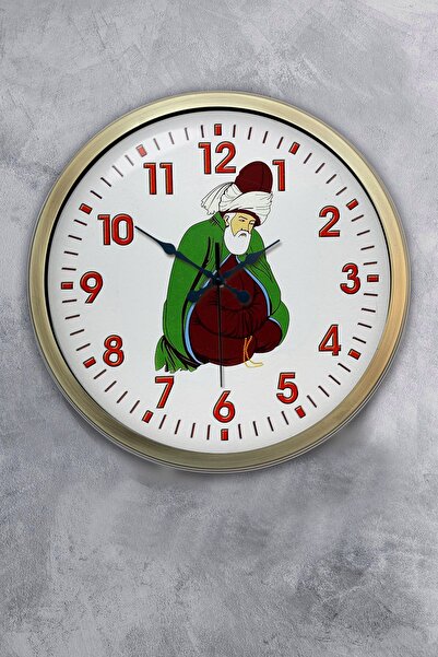 Platin Saat هدية ساعة حائط مولانا معدنية عتيقة مقاس 40 سم