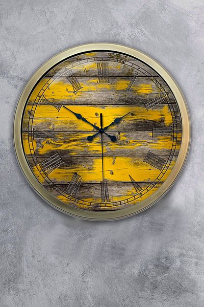 Kasva Concept Ρολόι τοίχου 40 cm Antique Metal Natural Wood