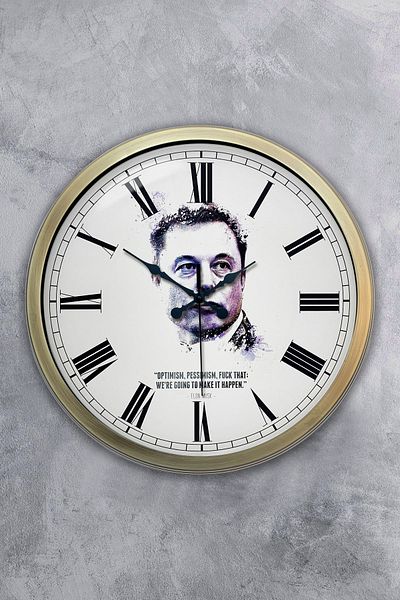 Kasva Concept Ρολόι τοίχου 40 cm Antique Metal Elon Musk