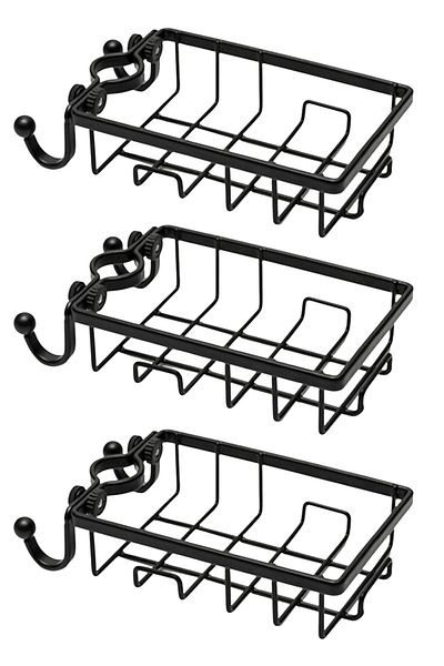 Buffer 3 Pieces Stainless Steel Kitchen Bathroom Faucet Fixable Soap Dish