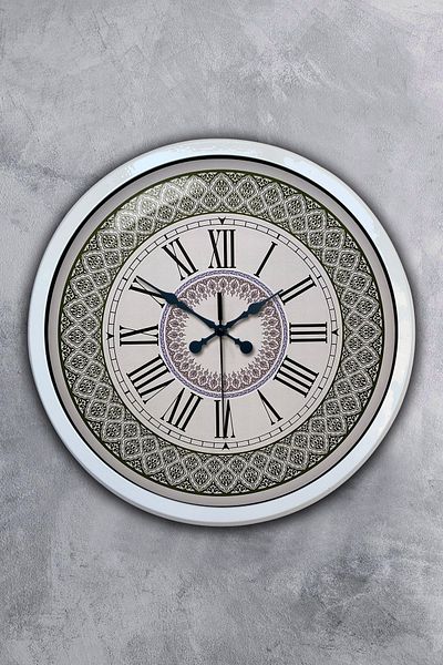 Kasva Concept Gift 40 cm White Metal Roman Numeral Wall Clock