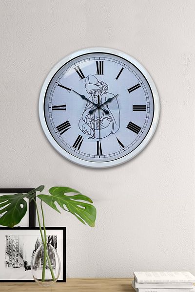 Kasva Concept Gift 40 cm White Metal Mevlana Wall Clock