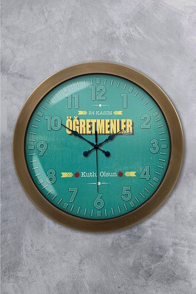 Kasva Concept Gift 36 cm Antique Metal Teacher's Day Wall Clock