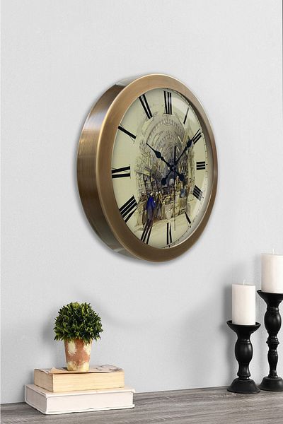 Kasva Concept Gift 36 cm Antique Metal Old Bazaar Wall Clock