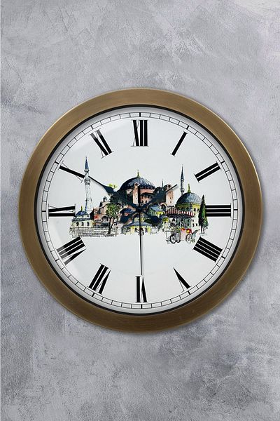 Kasva Concept 36 cm Antique Metal New Mosque Wall Clock