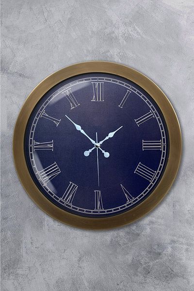 Kasva Concept Gift 36 cm Antique Metal Blue Wall Clock