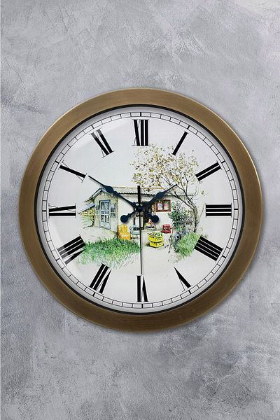 Kasva Concept Gift 36 cm Antique Metal Vintage Home Wall Clock