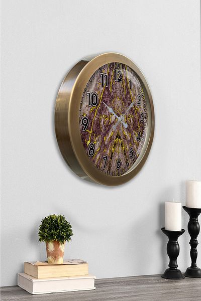 Kasva Concept Gift 36 cm Antique Metal New Marble Wall Clock
