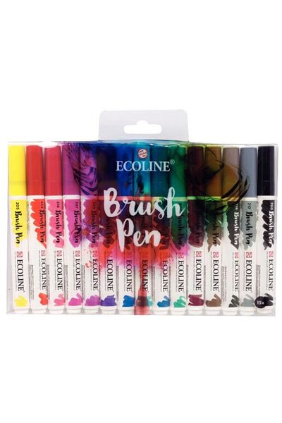 Talens Ecoline Brush Pen Brush Tip Pen Set 15 Colors