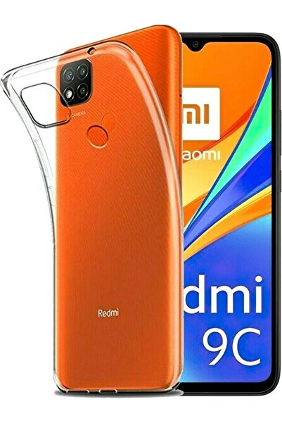 Fibaks Xiaomi Redmi 9c Kılıf Şeffaf Hibrit Silikon Esnek Tam Koruma