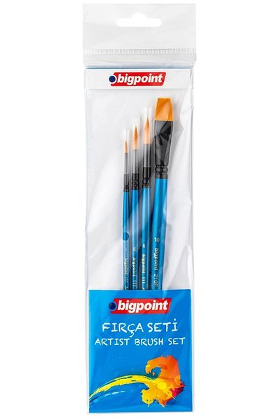 Bigpoint 111 & 210F Series Synthetic Bristle Round & Cut End Brush Set 4 Blister Bpf911