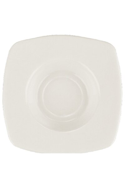 Bonna Porselen طقم أطباق شاي مربعة كريمية مكون من 6 قطع