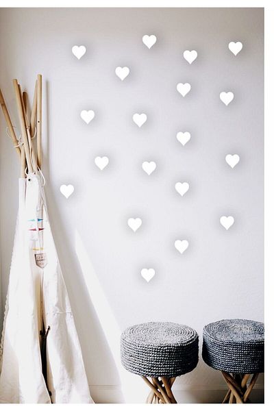 Dekotadan Autocolant de perete alb Eyl Home Heart