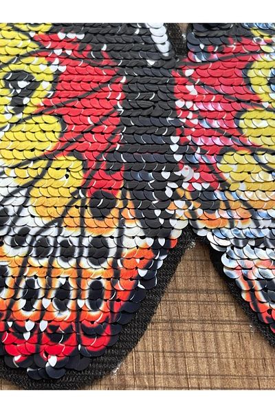 Gönülden Tasarım 18x15 Cm Paiete Fluture Lipirea cu fier de călcat Applique Patch Rama