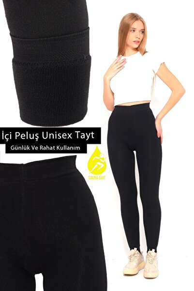 SAUNA SUIT Unisex Μαύρο Thermal Recovery Σάουνα Λούτρινο Lycra Casual Ευέλικτο Χειμερινό Καλσόν