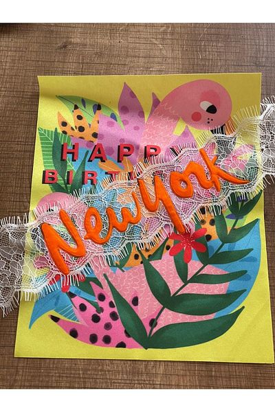 Gönülden Tasarım 26x20 Cm Patch cu armături din tul pentru la mulți ani