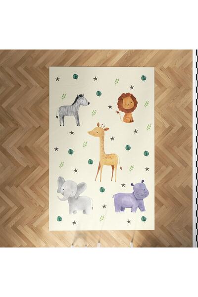 MEKTA HOME Bebek Ve Çocuk Odası Safari Desenli Halı Mktyh-020