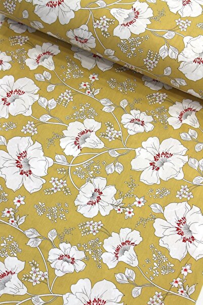 daisy star Hardal Menekşe Nevresimlik Poplin Kumaş