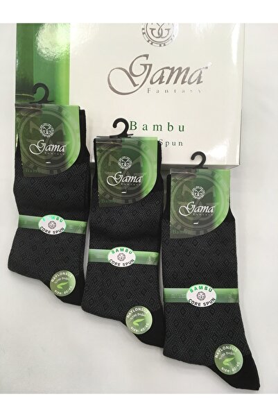 Gama Çorap 3 Pieces Bamboo 100% Natural Nylon-Free Patterned Thick Winter Men's Socks