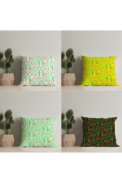 LadiesHome 4 τεμάχια ιδιαίτερου σχεδιασμού θήκη για μαξιλάρια διπλής όψης Dig...