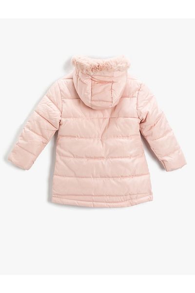 Koton Long Puffer Jacket with Plush Lining