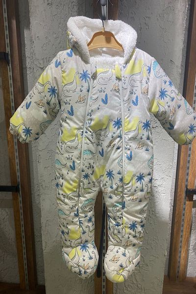 PODİUM GİYİM New Season Cute Dinosaur Palm Tree Patterned Booties Welsoft Cosmonaut