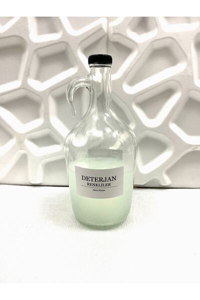 Karçiçeği Home Decorative Glass Detergent Colored Bottle 1500 ml with Black Cap