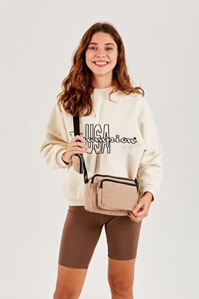 minebag Oslo Women's Basic Women's Bag Beige with Long Strap Wallet Detail