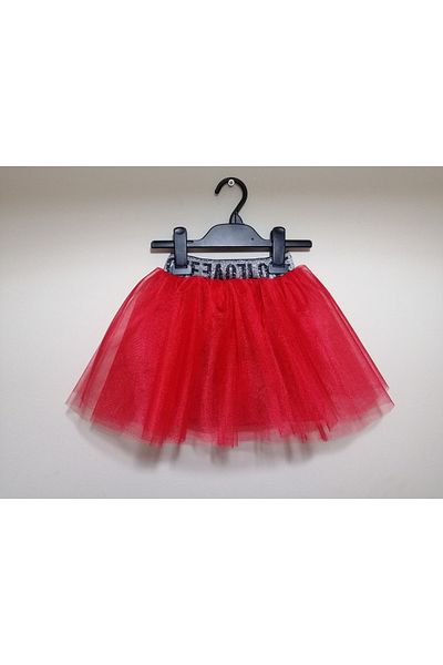 Füsun Altın Girl's Tutu Skirt Plain Lined Red