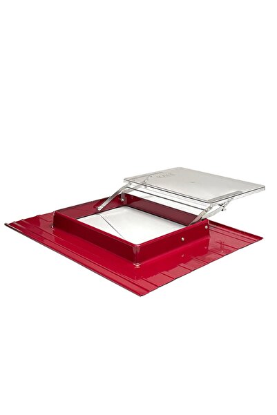 KARE METALURJİ Çatı Çıkış Kapağı Mafsallı Mekanizma Bordo
