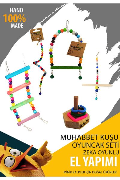 SAKAPET Bird Toy Set with Five Intelligence Games