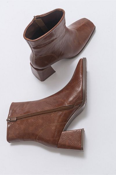 LuviShoes Loren Tan gemusterte Damenstiefel