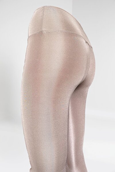 tytbtkcom Mila - Shiny Kahverengi Renk Uzun Parlak Kumaş Tayt