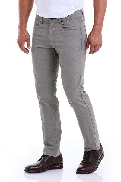 Hatemoğlu Haki Regular Fit Desenli Pamuklu 5 Cep Kanvas Pantolon