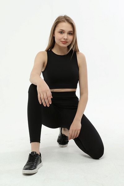 Grenj Fashion Black Ribbed Basic Bustier