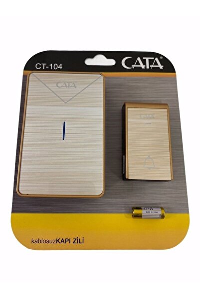 Cata Cara Lüx Model Led Işıklı Kablosuz Uzaktan Kumandalı Kapı Zili Gold Ct-104