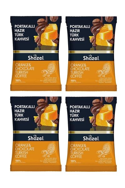 Shazel 100 Gr 4 Instant Turkish Coffee with Orange