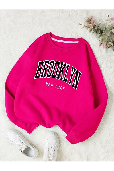 Machetta Φούτερ με λαιμόκοψη «b-size» 3 νημάτων Brooklyn Printed Oversize