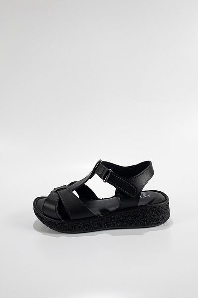Ayzen Women's Black Banded Soft Sandals