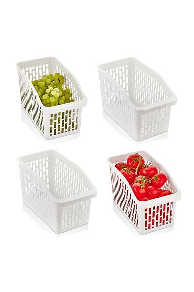 Dükkanönü 4 Pieces Jumbo Refrigerator Basket - In-Cabinet Organizer