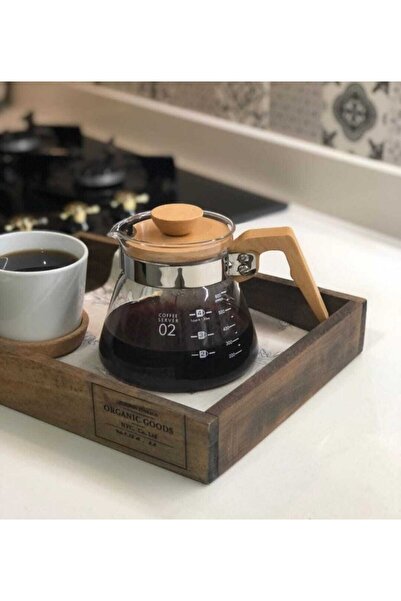 AROW Ahşap Saplı Cam Kahve Demliği 400 Ml