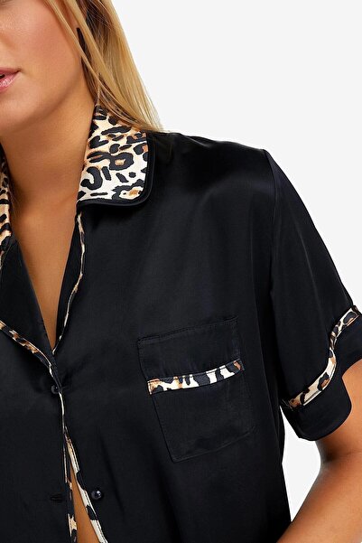 AYYILDIZ 3967 Μαύρο σατέν σορτς κοστούμι