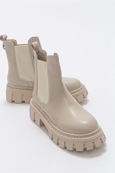 LuviShoes Dámské kozačky Chap Beige
