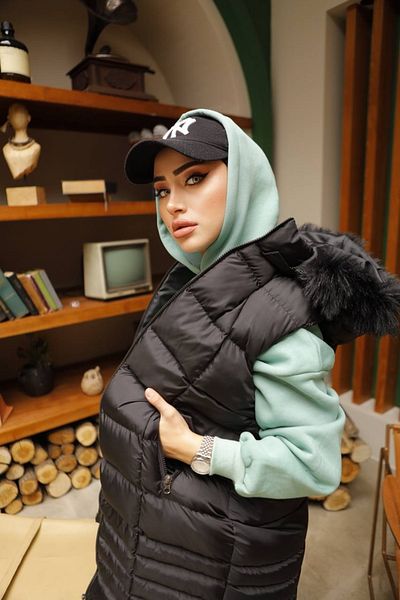 FMN Moda Vestă puf pentru damă căptușită cu buzunar