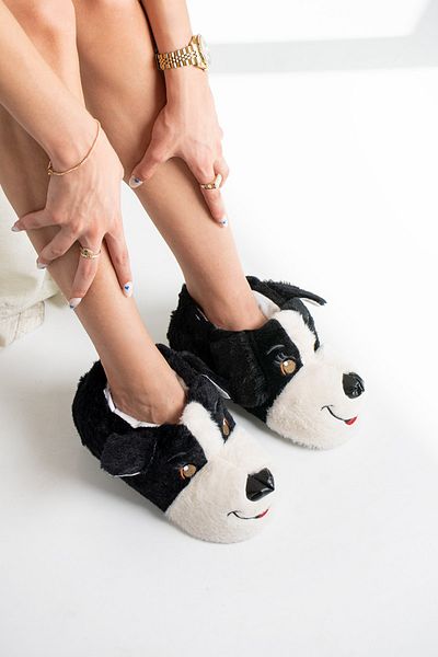 Mrt Shoes Unisex Dog Figured βελούδινες παντόφλες Home Boots