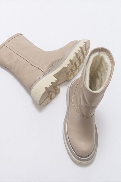 LuviShoes Dámské boty z pravé kůže Tali světle béžová