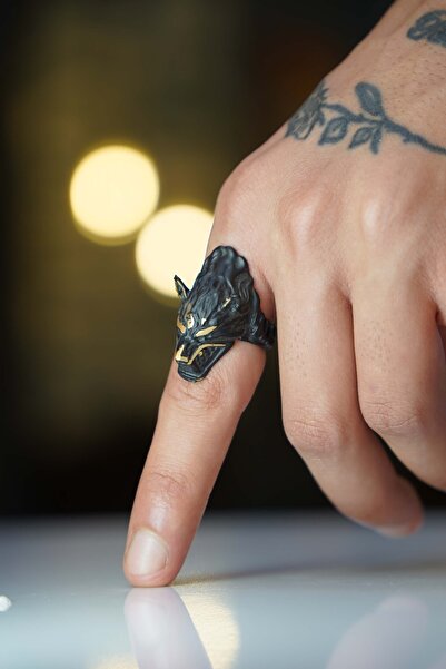 THE Gifts Antik Kurt Ayarlanabilir Erkek Yüzük