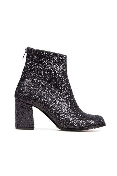 irmona Star Siyah Taşlı Topuklu Bot Bottie