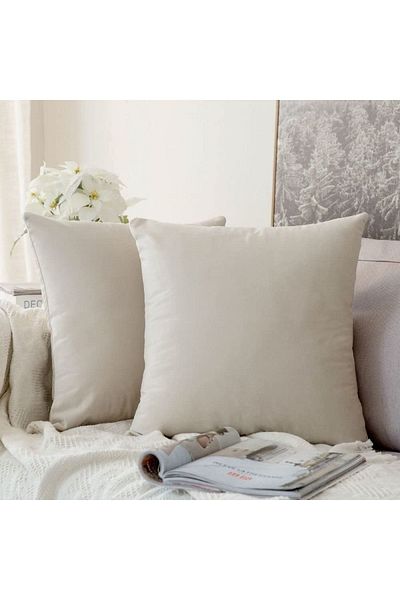 stellahomes Dark Cream Color Premium Velvet Ειδική Μαξιλαροθήκη 2 τεμαχίων 43x43 cm