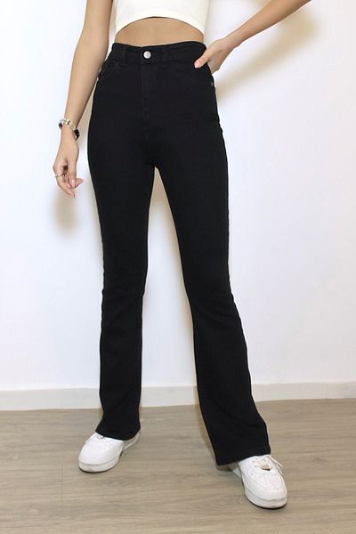 Harmony Blugi negri Carmella cu talie înaltă pentru femei, pantaloni din denim